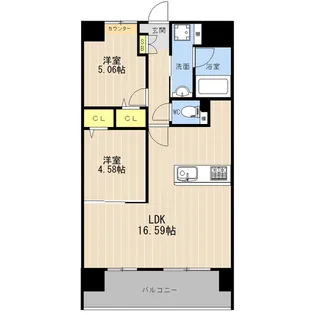 LIBTH菊陽II【4階】の間取り