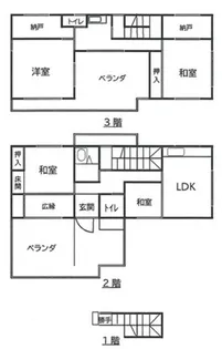 山崎マンション 北棟【1階】の間取り