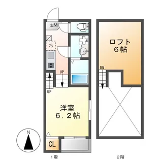 ハーモニーテラス靖国町【1階】の間取り