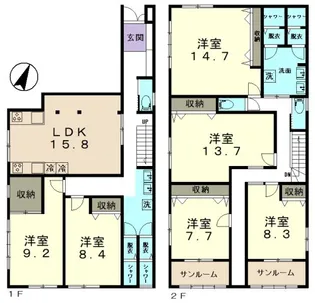 岐阜県土岐市泉町大富【一戸建】の間取り