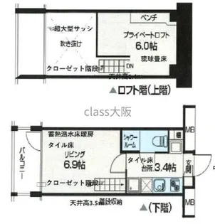 リセス大阪イースト【4階】の間取り