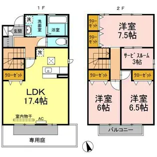 徳島県徳島市山城町東浜傍示【一戸建】の間取り