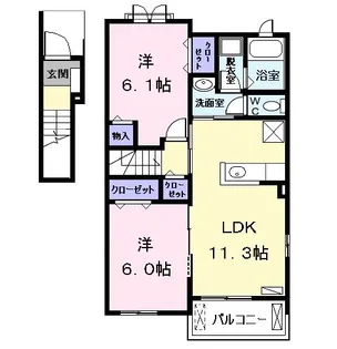 スウィート ヴィラ【2階】の間取り