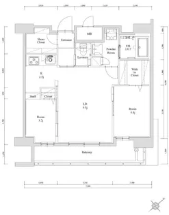 エンクレスト博多駅南FIT【12階】の間取り