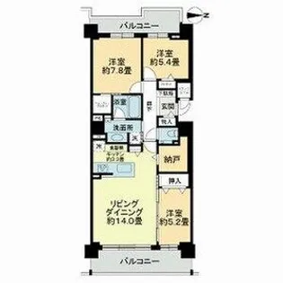 ブランズ札幌中島公園【2階】の間取り
