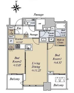梅田ガーデンレジデンス【19階】の間取り