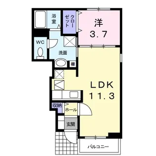 フラワーレジデンス【1階】の間取り