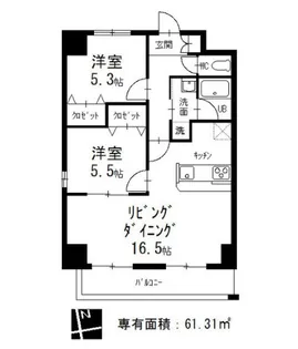 フォレスタ阿由知【2階】の間取り