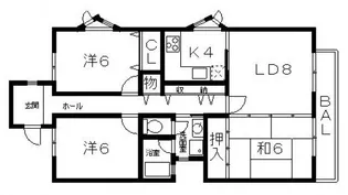 曙フラッツ【1階】の間取り