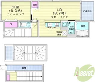 シャローム スガワラ A【3階】の間取り