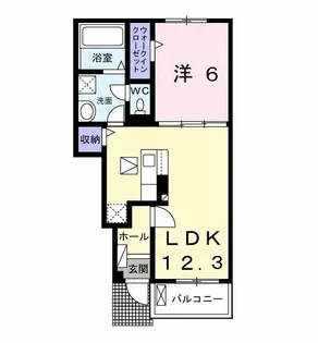 ヴィラ アンソレイユII【1階】の間取り
