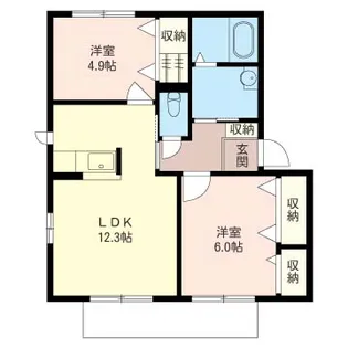 レスポワ-ル2004 D棟【1階】の間取り