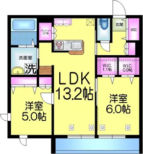 メゾンシエル【1階】の間取り