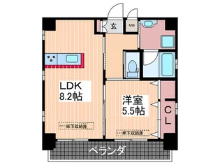 アクアコート横川【2階】の間取り
