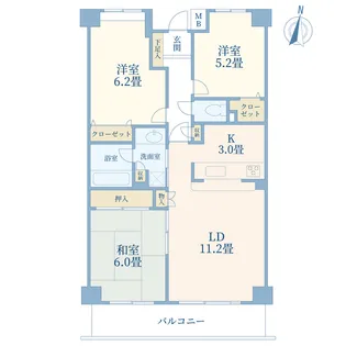 浦和トーユーハイツ【3階】の間取り