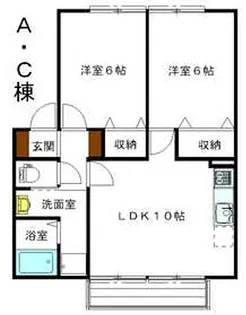ガーデンコート西添【1階】の間取り