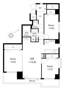 ジェム赤羽アドバンスドシティ【6階】の間取り