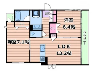 ラヴィソン南茨木【2階】の間取り
