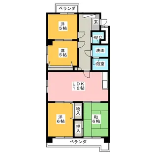 キャッスル池場【3階】の間取り