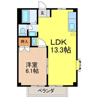 コリーヌI番館【1階】の間取り