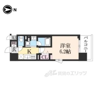 アスヴェル京都四条西院【3階】の間取り