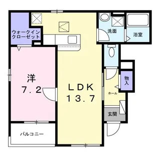 レーブドエル【1階】の間取り