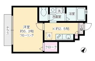 グリシーヌ経堂【1階】の間取り