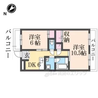 コーポ南生駒【5階】の間取り