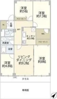 パシフィック我孫子グリーンタウン16号棟(0005578)【1階】の間取り