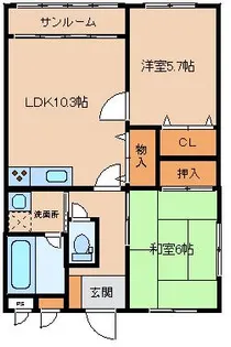 ラフォーレうさか【2階】の間取り