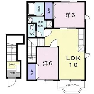 サンハイム・江無田 A【2階】の間取り