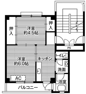 ビレッジハウス広宮沢4号棟【4階】の間取り