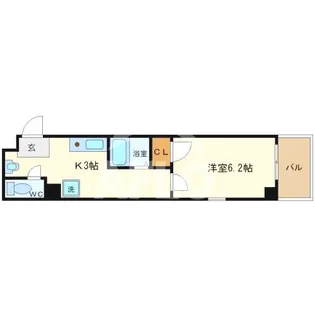 ビビッド北堀江【3階】の間取り