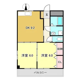 ハイツハピィバリーIIE棟【3階】の間取り