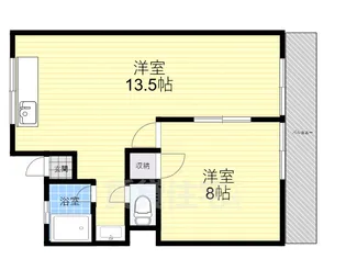 江口マンション四女子【2階】の間取り