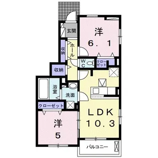 メゾン ド リヴェールII【1階】の間取り