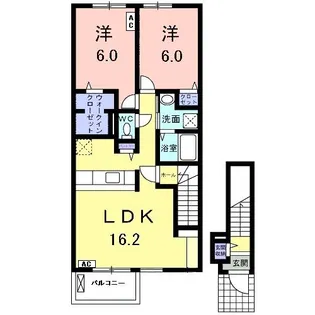 GLOIRE B(グロワール)【2階】の間取り