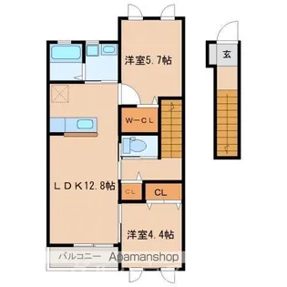 サニーハイツ朝日【2階】の間取り