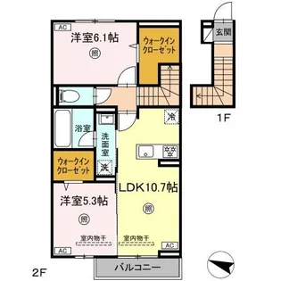 ロイヤルタウン長瀬町A【2階】の間取り