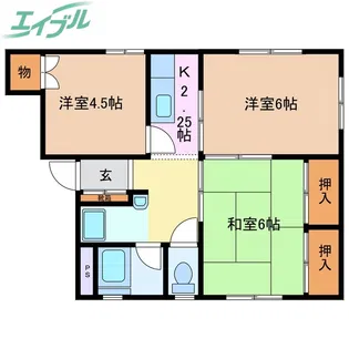 チェリーハイツ【1階】の間取り