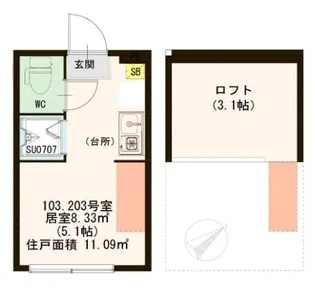 ハーモニーテラス高円寺南III【1階】の間取り