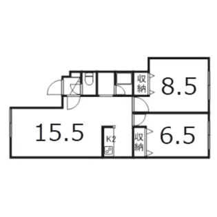 フジエール弐番館【1階】の間取り