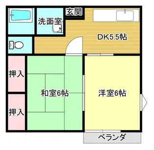 ハイツこやま【1階】の間取り