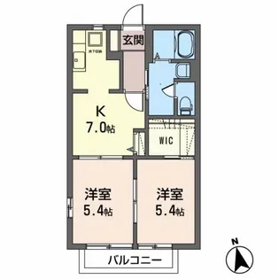 ラフィーネ中山【1階】の間取り