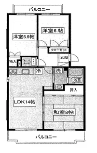 アートフル サンポナール弐番館【3階】の間取り