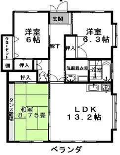 メゾンフォーレストIII【1階】の間取り