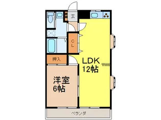 ウィングヴィラ枝野D棟【2階】の間取り