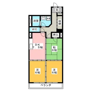 サンライズ大野【4階】の間取り