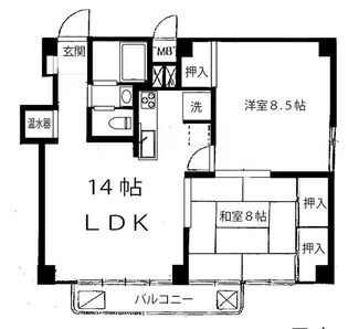ヴェラハイツ赤坂新坂町【2階】の間取り