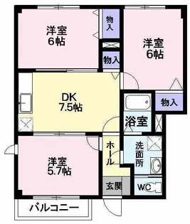 クレストール木場町B【1階】の間取り
